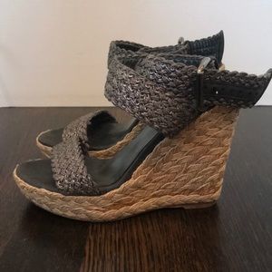 Metallic grey Stuart Weitzman wedges